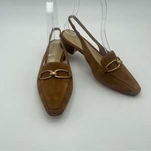 Veronica Beard Casie-SZ 6.5M-Slingback Flat Hazelwood Suede Low Heel-MSRP $375